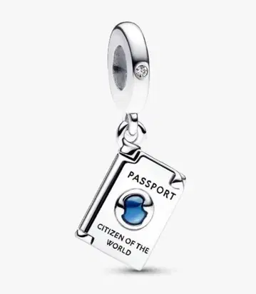 PANDORA 여권 참 실버 블루 여행 모티브