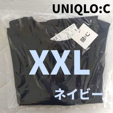 유니클로C 새틴 오버 사이즈 숏 블라우스 네이비 XXL 새상품