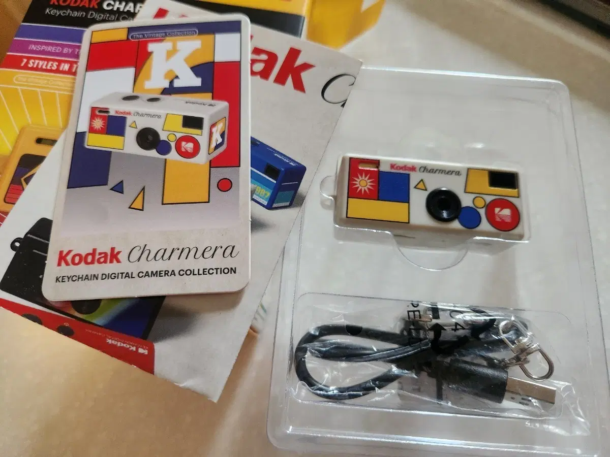 코닥 kodak 키체인 키링 챠메라 카메라 화이트