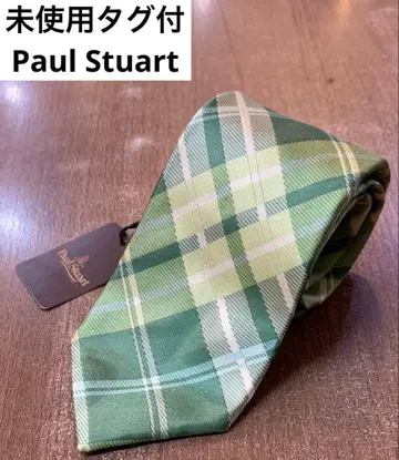 미사용 택 포함 Paul Stuart 폴 스튜어트 올 패턴 실크 넥타이