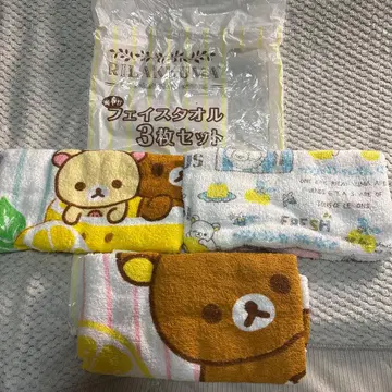 리락쿠마 페이스 타월 3장 세트