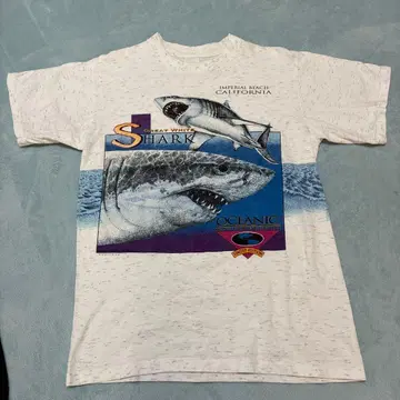 90s 1994년 상어 티셔츠 빈티지