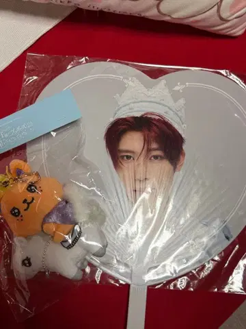 NCT WISH 팬미팅 하트형 부채 시온과 봉제 인형 키링 세트