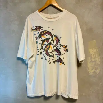 [스페인산] Harlequin 90s~00s 돌핀 아트T XXL