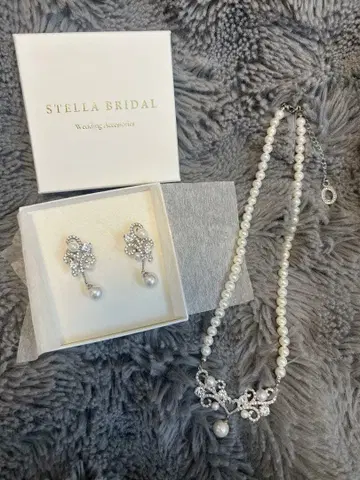 STELLA BRIDAL 펄 귀찌 목걸이 세트