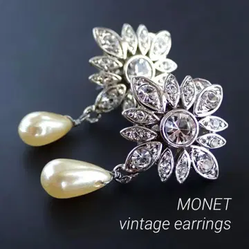 MONET 모네 비쥬 귀찌 크리스탈 유리 모조 진주