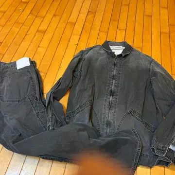 론 헤르만 데님 피그먼트 다이 덕 상하의 세트 XL