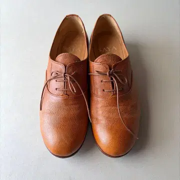 SAYA 라보키보시 레이스업 슈즈 브라운 가죽 신발 24cm