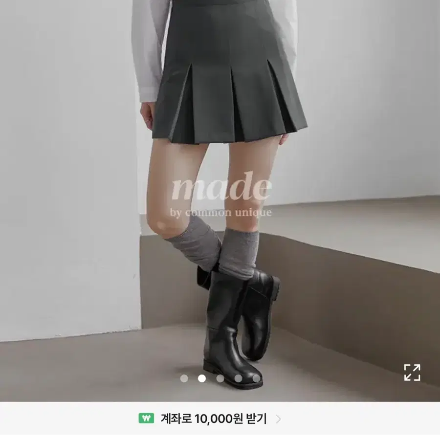 커먼유니크 플리츠 스커트 s 차콜