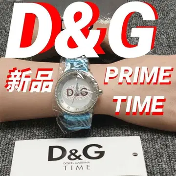 작동품 D&G 아날로그 손목시계 다이아몬드 스카이블루 스톤 장식 남성용