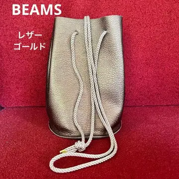 [새상품급] BEAMS 빔즈 가죽 천연 가죽 숄더 파우치 골드
