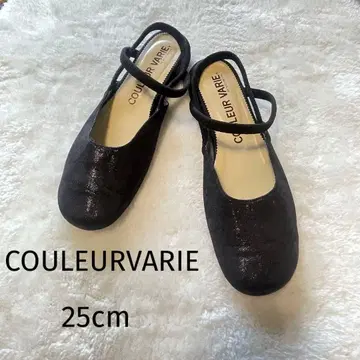 COULEURVARIE 크롤 발리에 더블 스트랩 샌들 블랙 25cm