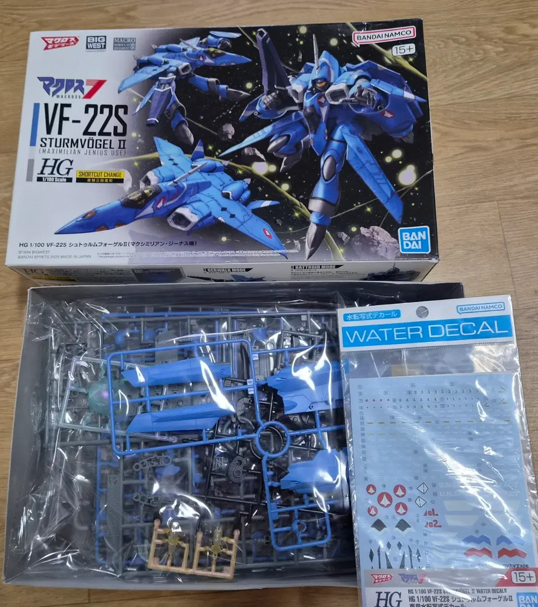반다이남코 마크로스 VF-22S 슈투름포겔II HG 1/100 습식별매데칼포함