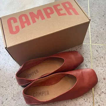 CAMPER 카시마이라 플랫슈즈 브라운 37 가죽 경량