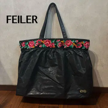 FEILER 페이러 꽃무늬 토트백 블랙 A4 수납 가능 대용량
