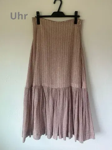 Uhr 우아 Sheer Plaid Skirt M 사이즈