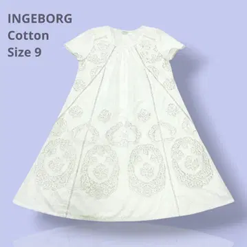 INGEBORG 잉게보그 레이스컷 레이스 원피스 화이트 면 9호