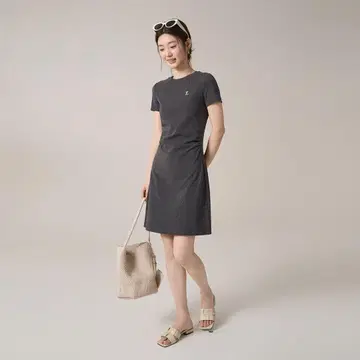 반팔 티셔츠 원피스 그레이