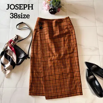 NO.2-185 JOSEPH 체크 타이트 스커트 36 울