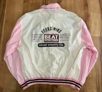 빈티지 CITY CATS 화이트 핑크 블루종 80s 쇼와 레트로
