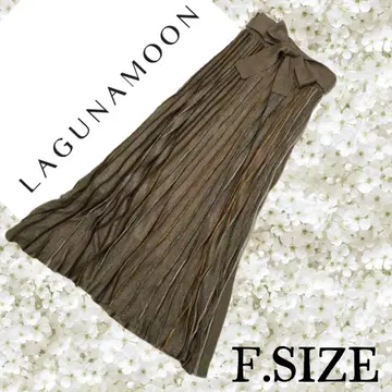 q37 [LAGUNAMOON] 롱 스커트 브라운 F 사이즈