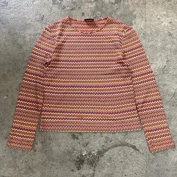 새상품급 MISSONI 미쏘니 멀티 컬러 긴팔 티셔츠