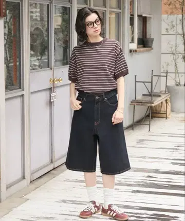 MONO-MART 데님 하프 팬츠