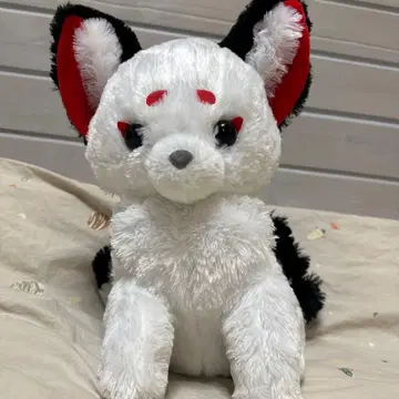 여우 봉제 인형 화이트 블랙 행운의 물건