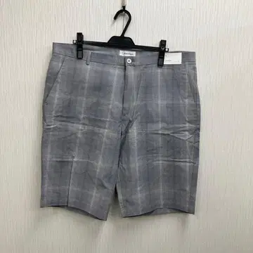 캘빈 클라인 체크 무늬 숏팬츠 그레이 38