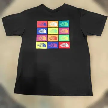 THE NORTH FACE 멀티 컬러 로고 티셔츠 블랙