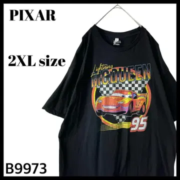 픽사 영화 Cars 카즈 라이트닝 맥퀸 T셔츠 2XL 블랙