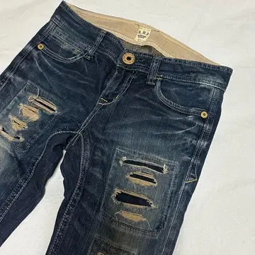 R.H.P 데님 팬츠 데미지 가공 부츠컷 인디고