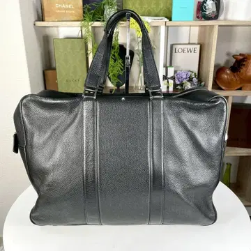 새상품급 MONTBLANC 주름 가죽 비즈니스 백 블랙