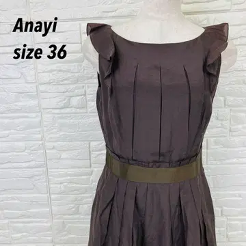 [ 새상품급 ] ANAYI 아나이 턱 플레어 슬리브리스 원피스 실크 터치 광택 S
