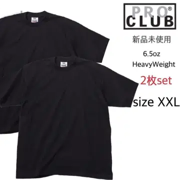 [프로 클럽] 새상품 무지 두꺼운 원단 헤비 웨이트 반팔 T셔츠 블랙 2장 2XL