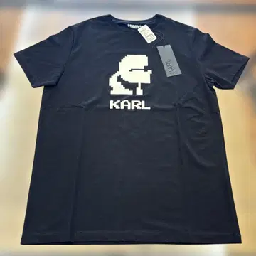 KARL LAGERFELD 픽셀 로고 T셔츠 블랙 M