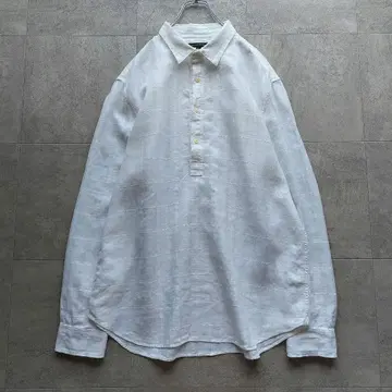 바나나리퍼블릭 코튼 린넨 오버 셔츠 XL 자카드