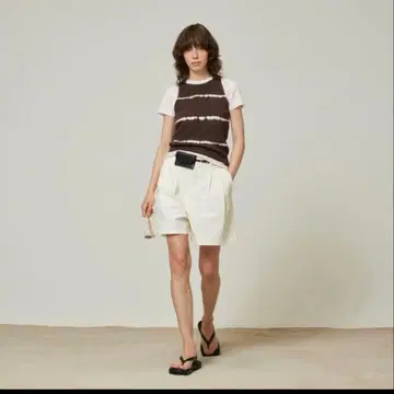 [ 시루무린 ] 2tuck 하이웨스트 Cotton 숏팬츠 화이트 M