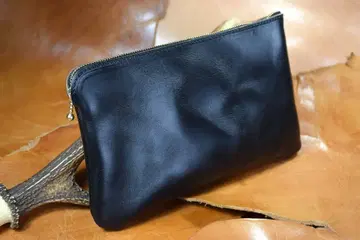 Horween사 크롬엑셀 파우치 소품함 블랙 차심 14 x 23cm