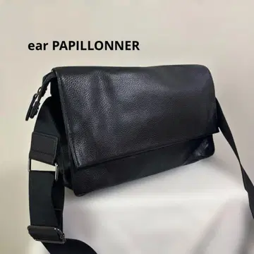 가죽 숄더백 ear PAPILLONNER 이아파피요네 천연 가죽 블랙
