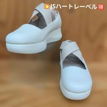 JS 하트 라벨 스트랩 쿠션 밑창 가죽 신발 23cm
