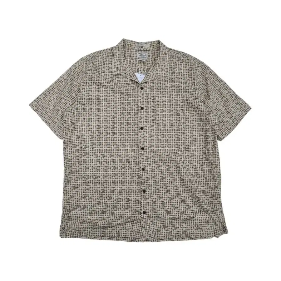 엘엘빈 패턴 오픈칼라 셔츠 반팔셔츠 XL