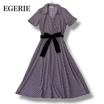 EGERIE 에제리 올 패턴 카슈쿨 원피스 리본 벨트 기하학