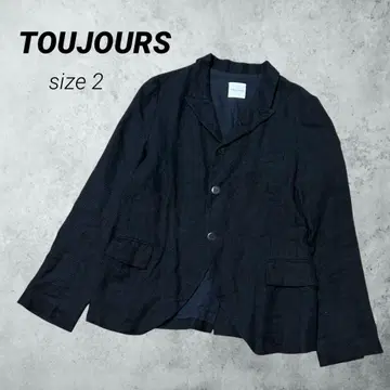 새상품급! TOUJOURS 블랙 자켓 린넨 혼방 2way
