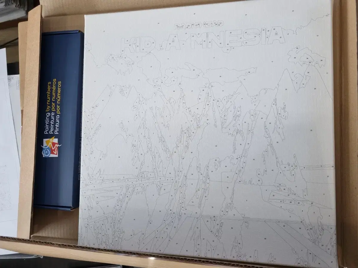 Radiohead Kid A Mnesia 자켓 캔버스와 유화물감
