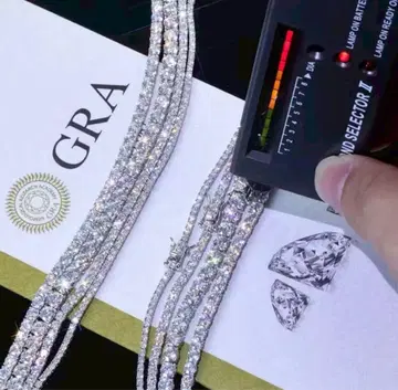 [ 판매 실적 최다 ] 12.5ct 모이사나이트 x S925 테니스 목걸이 GRA 포함