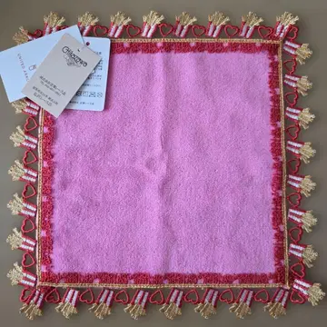 유나이티드 애로우즈 별주 긴자와 레이스 타월 손수건 감자 핑크 택 포함