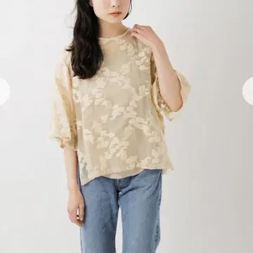 CLANE 벌지 플라워 자카드 상의 사이즈 1