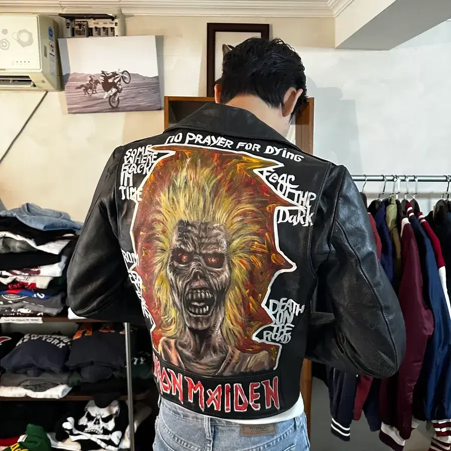 Iron Maiden Hand Painted Leather Rider Jacket (Made in U.S.A.)