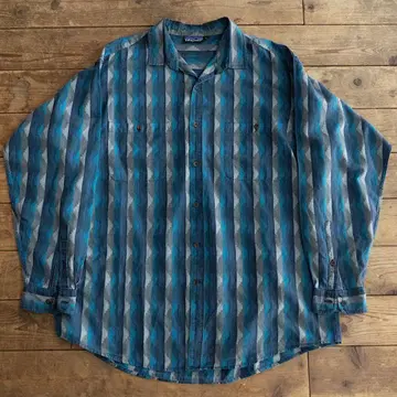 1990s 파타고니아 이컷 패턴 코튼 셔츠 L 빈티지